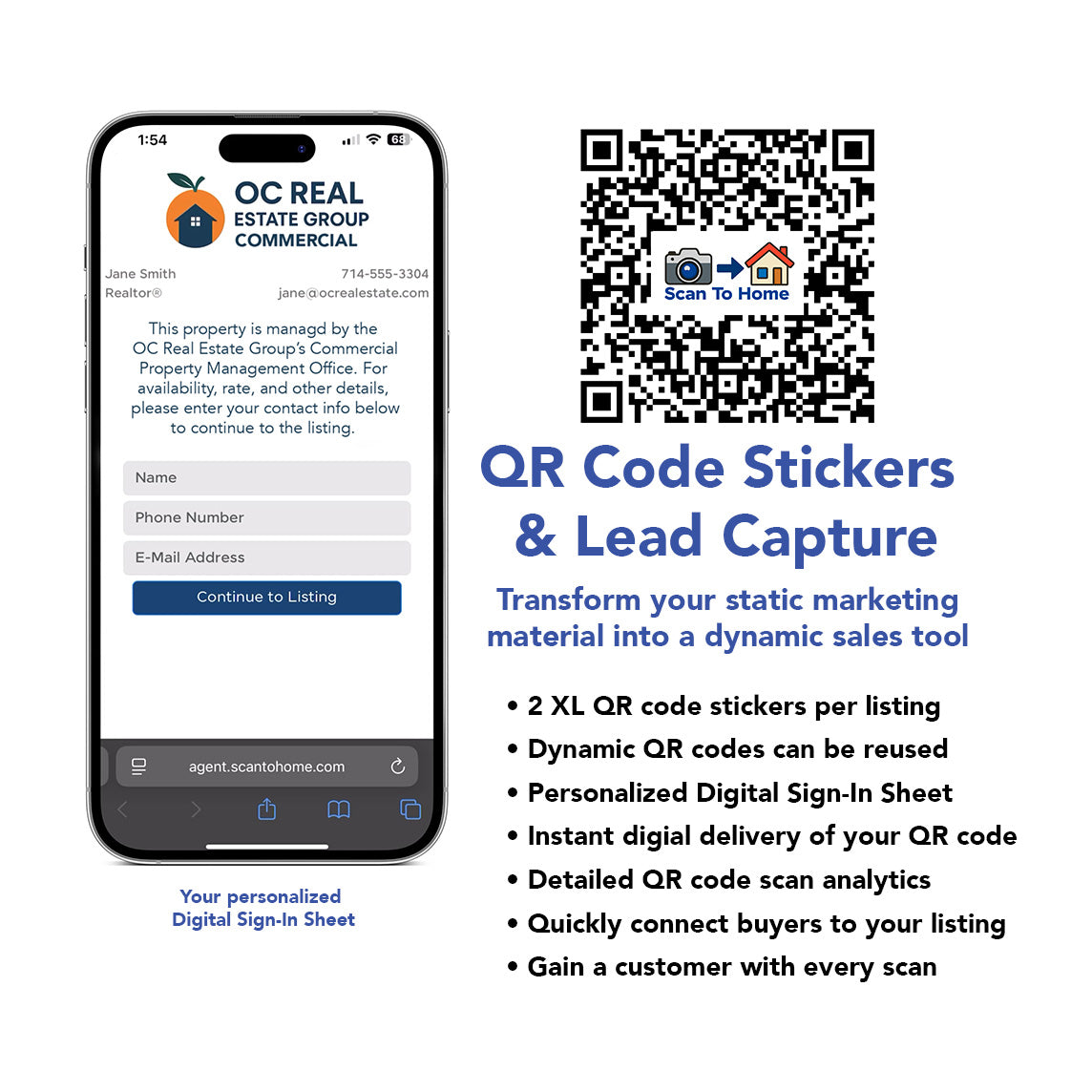 QR Code Stickers + Lead Capture for 10 Commercial Properties